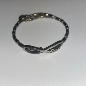 Alex and Ani Silver-Tone Bangle Bracelet Infinity Love Beaded Wrap